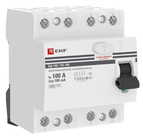 Изображение товара УЗО EKF elcb-4-100-100-em-pro