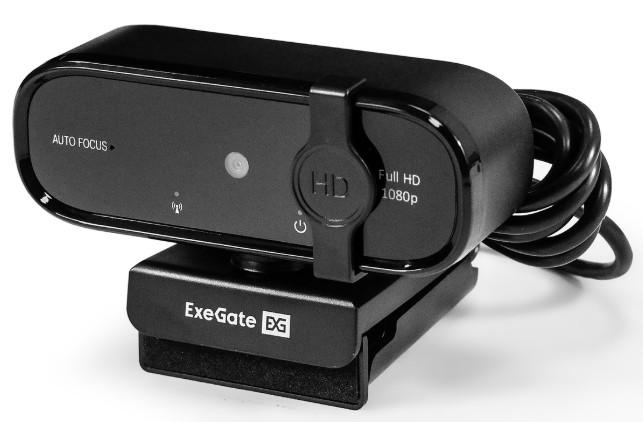 

Веб-камера Exegate BlackView C720 FullHD AF EX297680RUS 2Мп, 1080P, 30fps, автоматический фокус, шторка, микрофон с шумоподавлением, USB, кабель 1,5 м, BlackView C720 FullHD AF