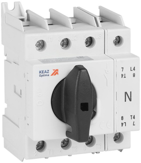 Изображение товара Выключатель-разъединитель КЭАЗ 332077 Модульный 4 полюса 125 А