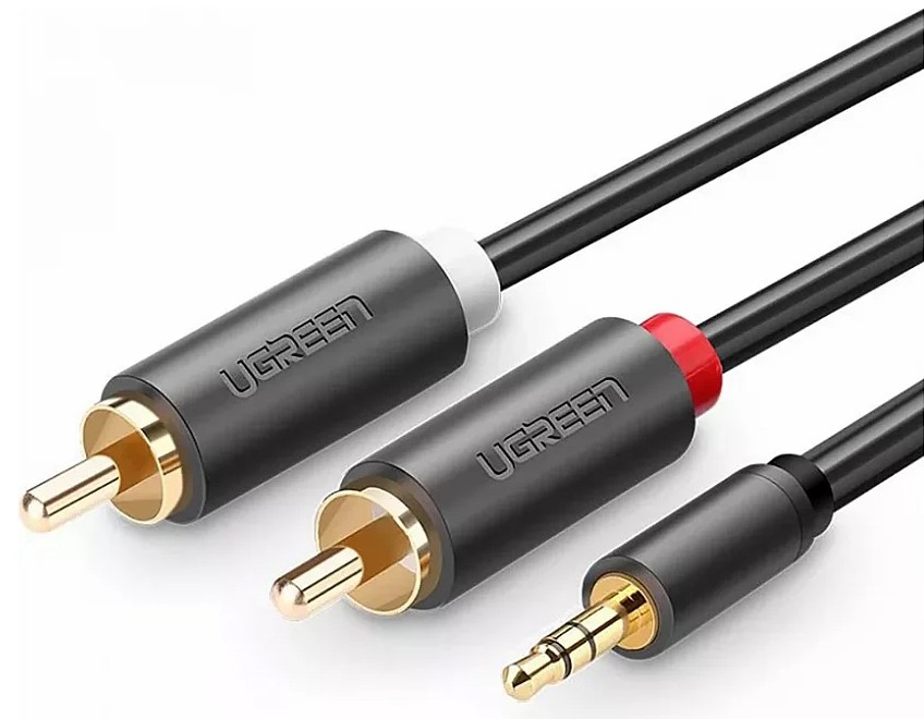 

Кабель интерфейсный UGREEN AV102 10510_ аудио 3.5mm Male to 2 RCA Male Audio. Длина: 2м. Цвет: серый, AV102