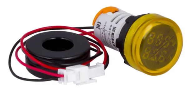 Изображение товара Индикатор значения тока и напряжения EKF ed16-22avd-y с подсветкой