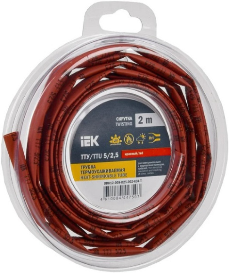 Изображение товара Термоусадочная трубка IEK UDR12-005-D25-002-K04-T 2 м для электромонтажа и маркировки