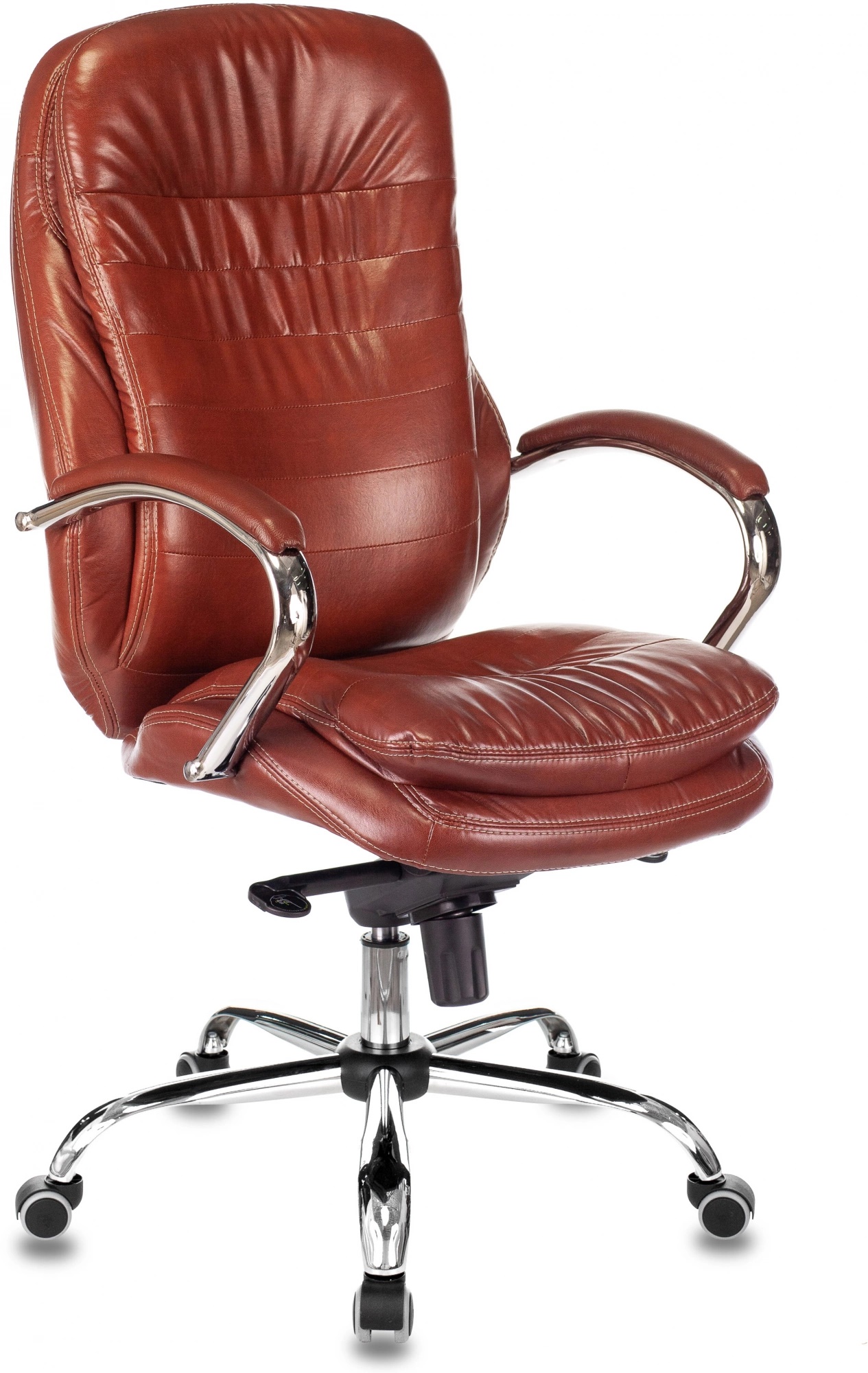 

Кресло офисное Бюрократ T-9950/CHOCOLATE руководителя светло-коричневый Leather Eichel кожа крестов. металл хром, T-9950/CHOCOLATE
