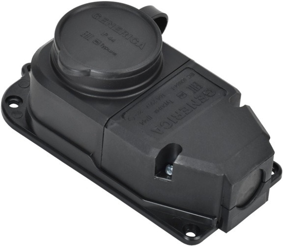 

Розетка GENERICA ERK10-016-01-44-K02-G (колодка) с защитной крышкой 16А IP44 каучук черная, ERK10-016-01-44-K02-G