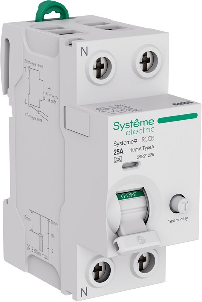 Изображение товара УЗО Systeme Electric S9R21225 25мА для защиты людей и электросетей