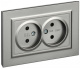 фото Розетка двухместная без заземления в сборе IEK BR-R23-10-K46-F в Санкт-Петербургe