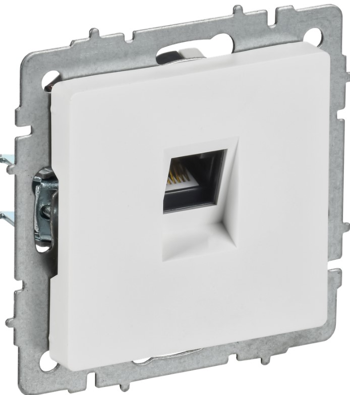 

Розетка компьютерная IEK BR-K10-2-K91 BRITE RJ45 кат.6 РК11-БрАБ арктический белый, BR-K10-2-K91