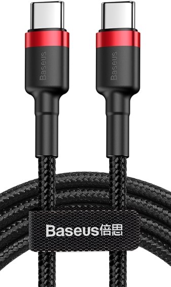 

Кабель интерфейсный Baseus CATKLF-G91 Type-C PD2.0 60W flash charging data line (20V 3A) 1m red+black, CATKLF-G91