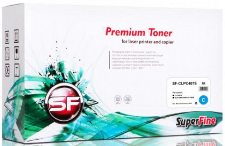 Картридж SuperFine SF-CLTC407S CLT-407S CLP-320N/325N/CLX-3185N 1K Cyan Premium