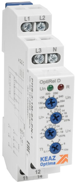Изображение товара Реле контроля фаз КЭАЗ 331999 Модульное 3-фазное 460 В 10 А