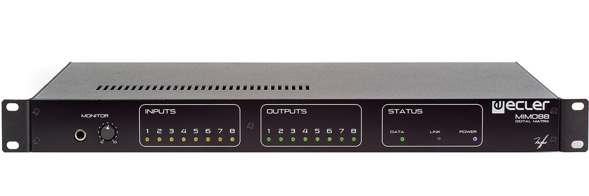 

Матрица Ecler MIMO88 цифровая аудиосигналов, расширяемый DSP-аудиопроцессор серии MIMO, 8х8 входов/выходов, MIMO88