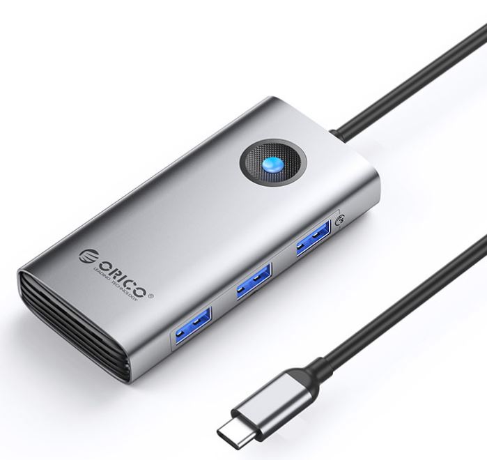 

Док-станция Orico PW11-6P 6-в-1, 3xUSB-A 3.0, 5 Гбит/с, 1xUSB-C 3.0, 5 Гбит/с, 1xUSB-C PD 100 Вт, 1xHDMI 4K/30Гц, серый, PW11-6P