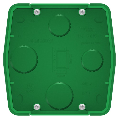 

Коробка Schneider Electric BLNMK000001 монтажная для силовых розеток (зеленый) внутр, BLNMK000001