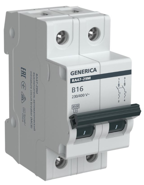 Изображение товара Автоматический выключатель GENERICA MVA21-2-016-B-G