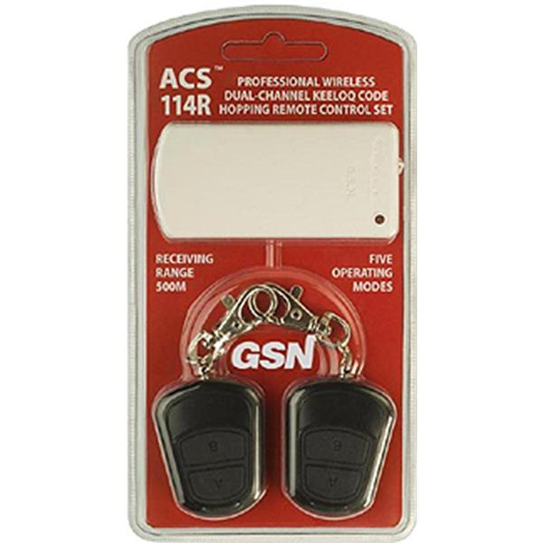 

Комплект GSN ACS-114R радиоприемник+2 пульта, 433.92МГц, технология прыгающего кода "KEELOQ®", Ризл.10мВт, до 500 м, до 330 пультов, 5 режимов работы, ACS-114R