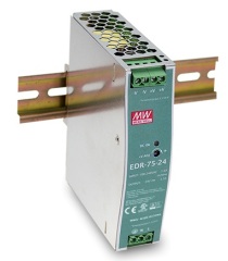 

Преобразователь AC-DC сетевой Mean Well EDR-75-12 75Вт, вход 90…264V AC, 47…63Гц /127…370В DC, выход 12В/6.3A, рег. вых 12...14В, изоляция 3000В AC, в, EDR-75-12
