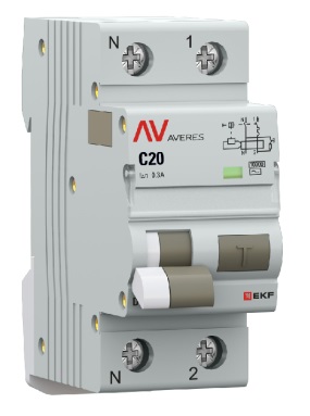 

Автомат дифференциальный EKF rcbo10-1pn-20C-300-ac-av DVA-10 1P+N 20А (C) 300мА (AC) 10кА AVERES, rcbo10-1pn-20C-300-ac-av