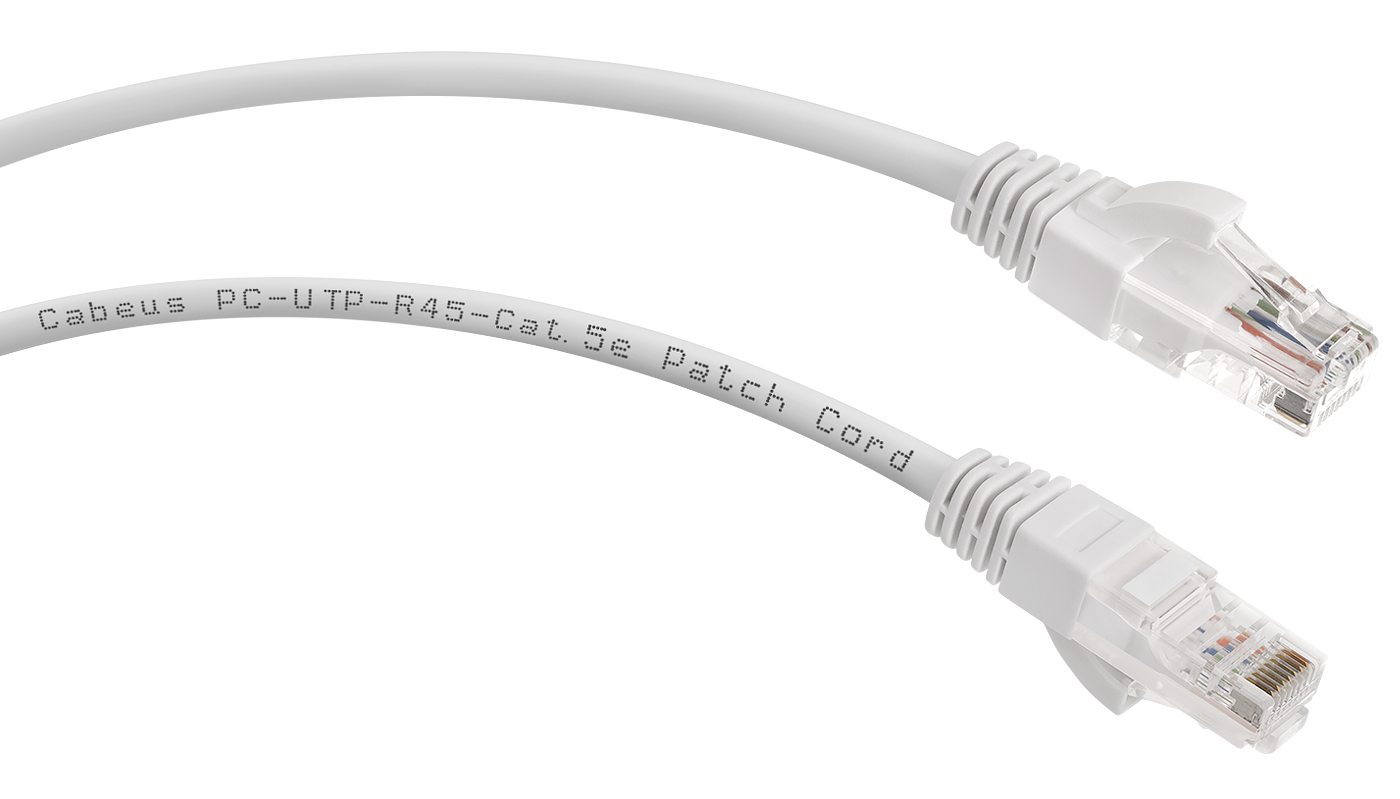 фото Кабель патч-корд U/UTP 5e кат. 0.15м.  Cabeus PC-UTP-RJ45-Cat.5e-0.15m-WH