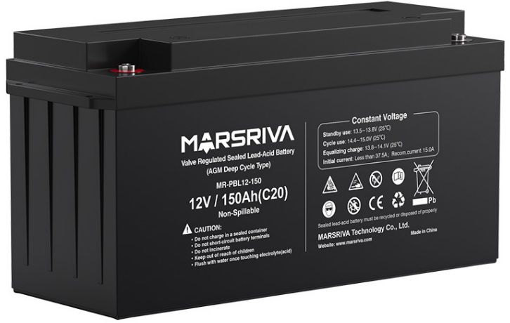 

Батарея Marsriva MR-PBL12-150 герметичная свинцово-кислотная, 12B/150Ач, MR-PBL12-150