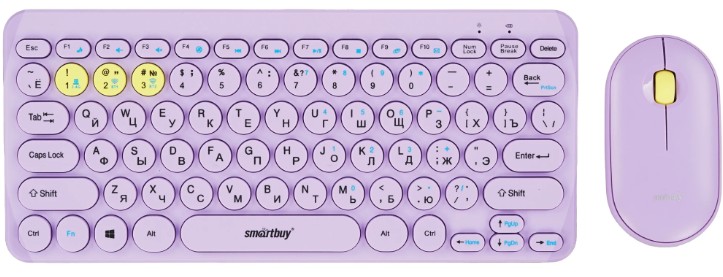 

Клавиатура и мышь Wireless SmartBuy SBC-510590AG-V фиолетовый 2,4G + BT (1/20), SBC-510590AG-V