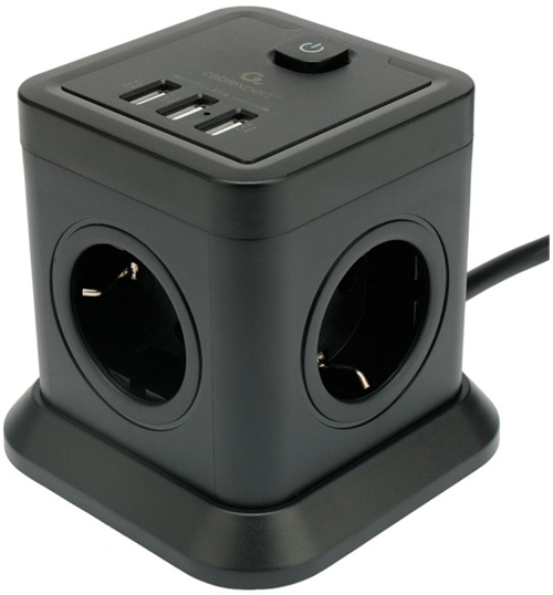 фото Сетевой фильтр  Cablexpert TWR-4-U3-B-3