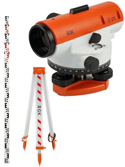 

Нивелир RGK 752213 оптический комплект C-20 + S6-N + S5, 752213