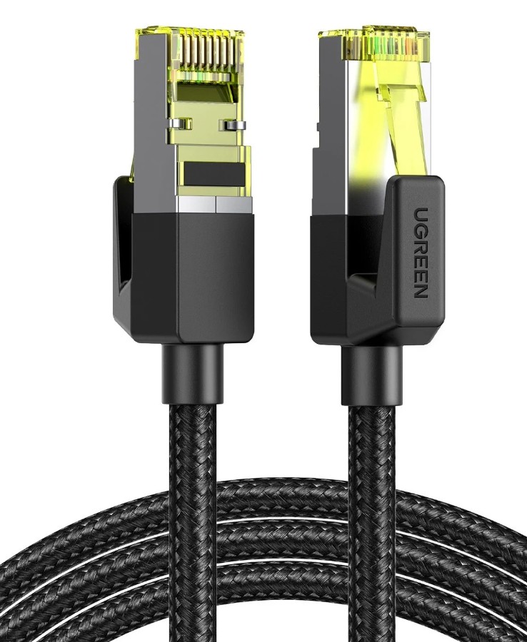 

Кабель UGREEN NW150 80420_ CAT7 Shielded Round Cable with Braided Modular Plugs. Длина: 0,5м. Цвет: черный, NW150