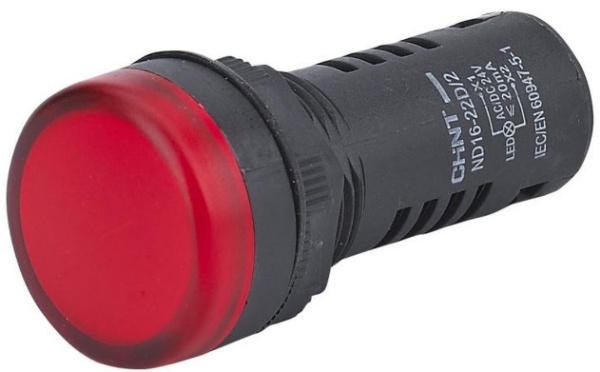Изображение товара Индикатор CHINT 593075 ND16-22D/2 красного цвета для промышленных систем