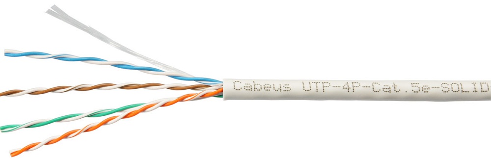 

Кабель витая пара U/UTP 5e кат. 4 пары Cabeus UTP-4P-Cat.5e-SOLID-LSLTx-GY (24 AWG), одножильный, нг(А)-LSLTx, серый (305 м), UTP-4P-Cat.5e-SOLID-LSLTx-GY