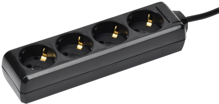 

Удлинитель IEK WYP10-16-04-03-Z-K02 У04 4 места с заземлением 3м 3х1мм2 16А 250В черный, WYP10-16-04-03-Z-K02