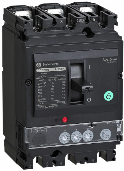 Изображение товара Автоматический выключатель в литом корпусе Systeme Electric SPC100N10022L4DF 4 полюса