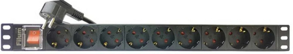 Изображение товара Блок распределения питания Filum FL-PDU19-9SCH-PS-2MEU 16 А, 250 В, горизонтальный 19"