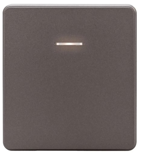 

Переключатель перекрестный KRANZ KR-78-0718-2 ROUND 1 клавишный с подсветкой 10А с/у титан, KR-78-0718-2