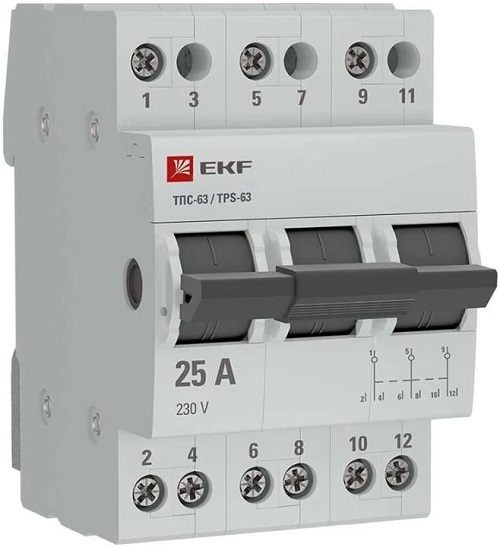 

Переключатель трехпозиционный EKF TPS325 3P 25А PROXIMA, TPS325