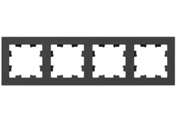 Изображение товара EKF UP1-FPB-04 рамка четверная черная для 4 постов