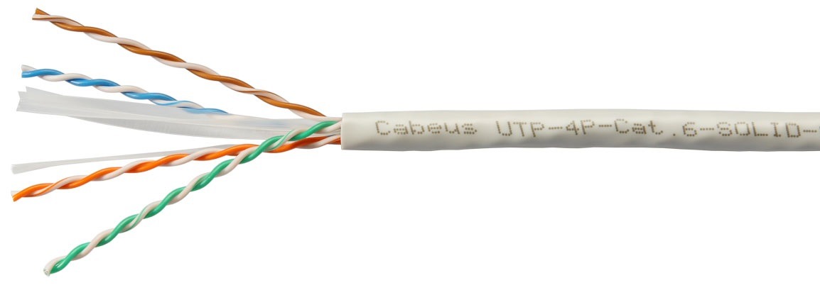 

Кабель витая пара U/UTP 6 кат. 4 пары Cabeus UTP-4P-Cat.6-SOLID-GY-100 (23 AWG), одножильный, PVC нг(А)-LS, серый (100 м), UTP-4P-Cat.6-SOLID-GY-100