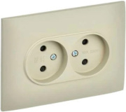 фото Розетка двухместная без заземления IEK SK-R23-10-K10-F