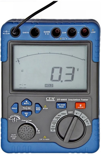 Изображение товара Мегаомметр CEM DT-6605 портативный измеритель сопротивления изоляции