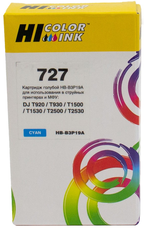 

Картридж Hi-Black 1005401 (B3P19A) для HP DJ T920/T1500, Cyan, №727, 130 мл, 1005401
