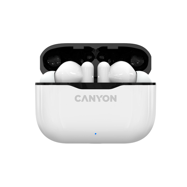 

Наушники беспроводные Canyon TWS-3 CNE-CBTHS3W BT V5.0, Bluetrum AB5376A2, battery EarBud 40mAh*2+Charging Case 300mAh, cable length 0.3m, white, TWS-3