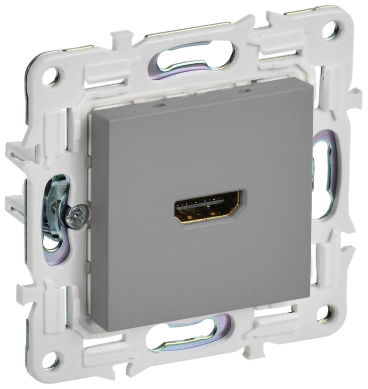 

Розетка HDMI IEK SK-H10-K03 SKANDY SK-H01Gr серая, SK-H10-K03