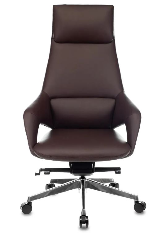 

Кресло Бюрократ DAO-2 руководителя, коричневое, с подголовником, крестовина алюминий, кожа, DAO-2