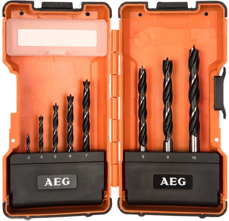 

Набор сверл AEG 4932352247 по дереву хром.кромки 8шт, ф3-10мм, 4932352247
