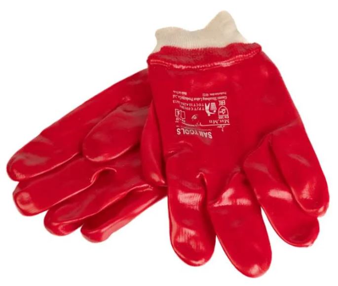 

Перчатки ООО САМ SAMC-074000004-30 маслобензостойкие трикотажные полный ПВХ облив красные гранат 10р XL 30 пар, SAMC-074000004-30