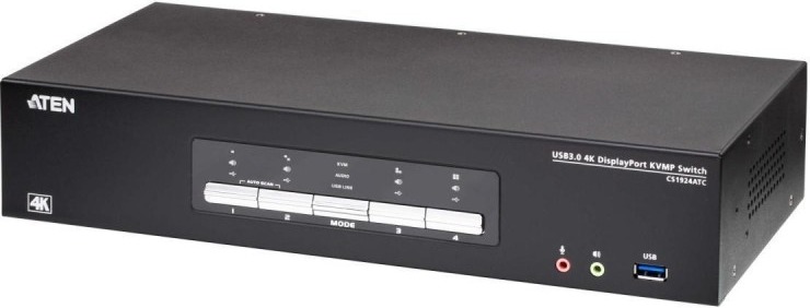 

Переключатель KVM Aten CS1924ATC-AT-G 4-портовый USB 3.0 4K DisplayPort для УВД, CS1924ATC-AT-G