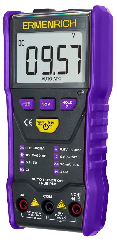 

Мультиметр цифровой Ermenrich 83844 Zing TC20, фиолетовый, 83844