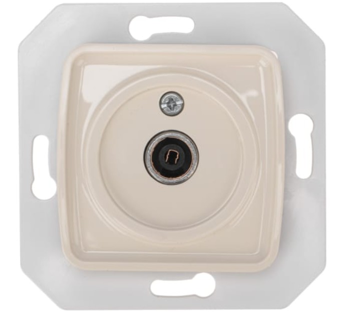 

Розетка KRANZ KR-78-0251 DEA TV проходная с/у мех. бежевая, KR-78-0251
