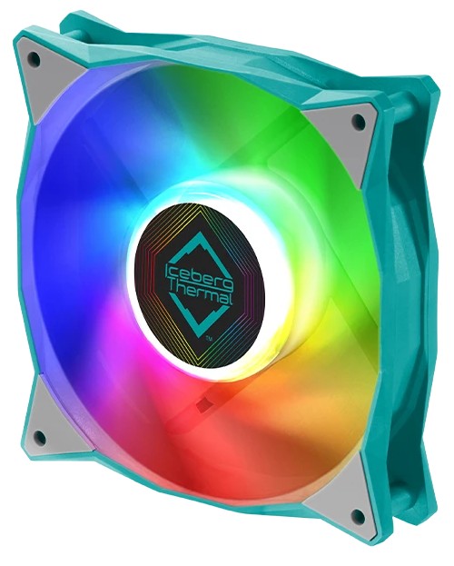 

Вентилятор для корпуса Iceberg Thermal IceGALE ARGB 120mm TEAL 120x120x25mm, 500-2200rpm, 94 CFM, 0-38dBA, 4pin PWM/3-pin ARGB, IceGALE ARGB 120mm TEAL