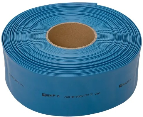 Изображение товара Термоусаживаемая трубка EKF tut-50-g синяя 1 м тонкостенная для изоляции и маркировки