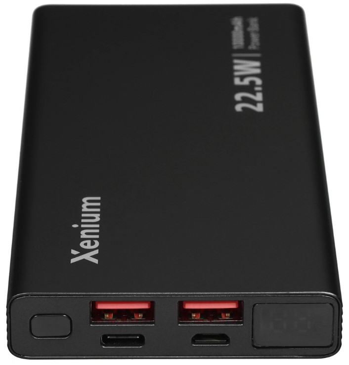 

Аккумулятор внешний универсальный Xenium CTP2210 10000mAh 22.5W 5A 2xUSB-A/USB-C серый, CTP2210